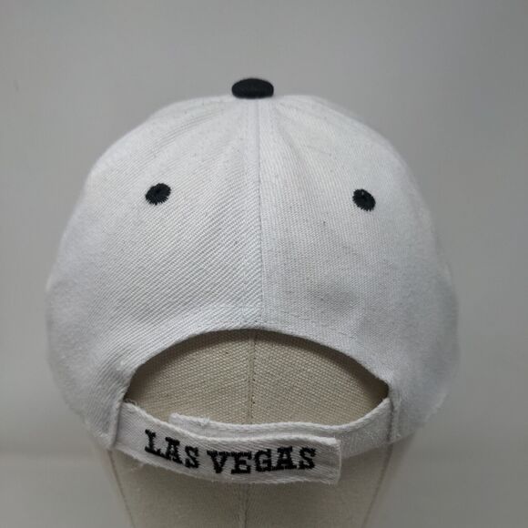 Las Vegas Strapback Hat White One Size Embroidered 6 Panel Lanza - Picture 5 of 9